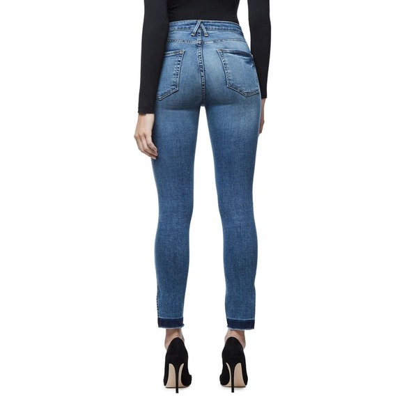 Good American Good Legs High Rise Split Hem Crop Skinny Jeans Womens Size 6 / 28 - Picture 10 of 13